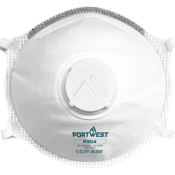 P304 - FFP3 Valved Dolomite Light Cup Respirator (Pk10) Thumbnail