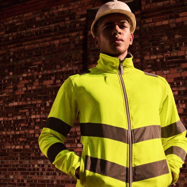 Hi-Vis Pro Contract Ablaze 2 Layer Softshell Jacket (Class 3) Thumbnail